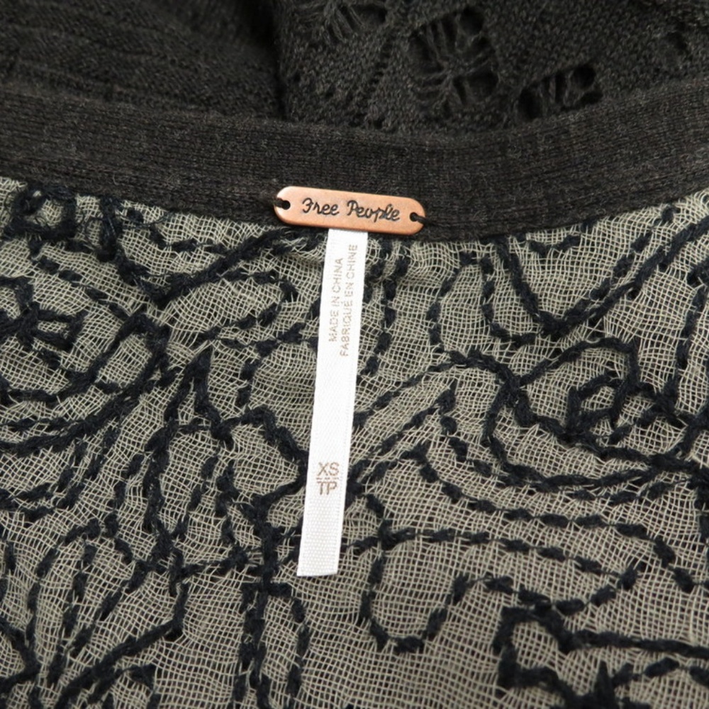 Free People Sweater Crochet Back Long Cardigan - Picture 5 of 5